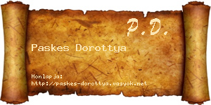 Paskes Dorottya névjegykártya
